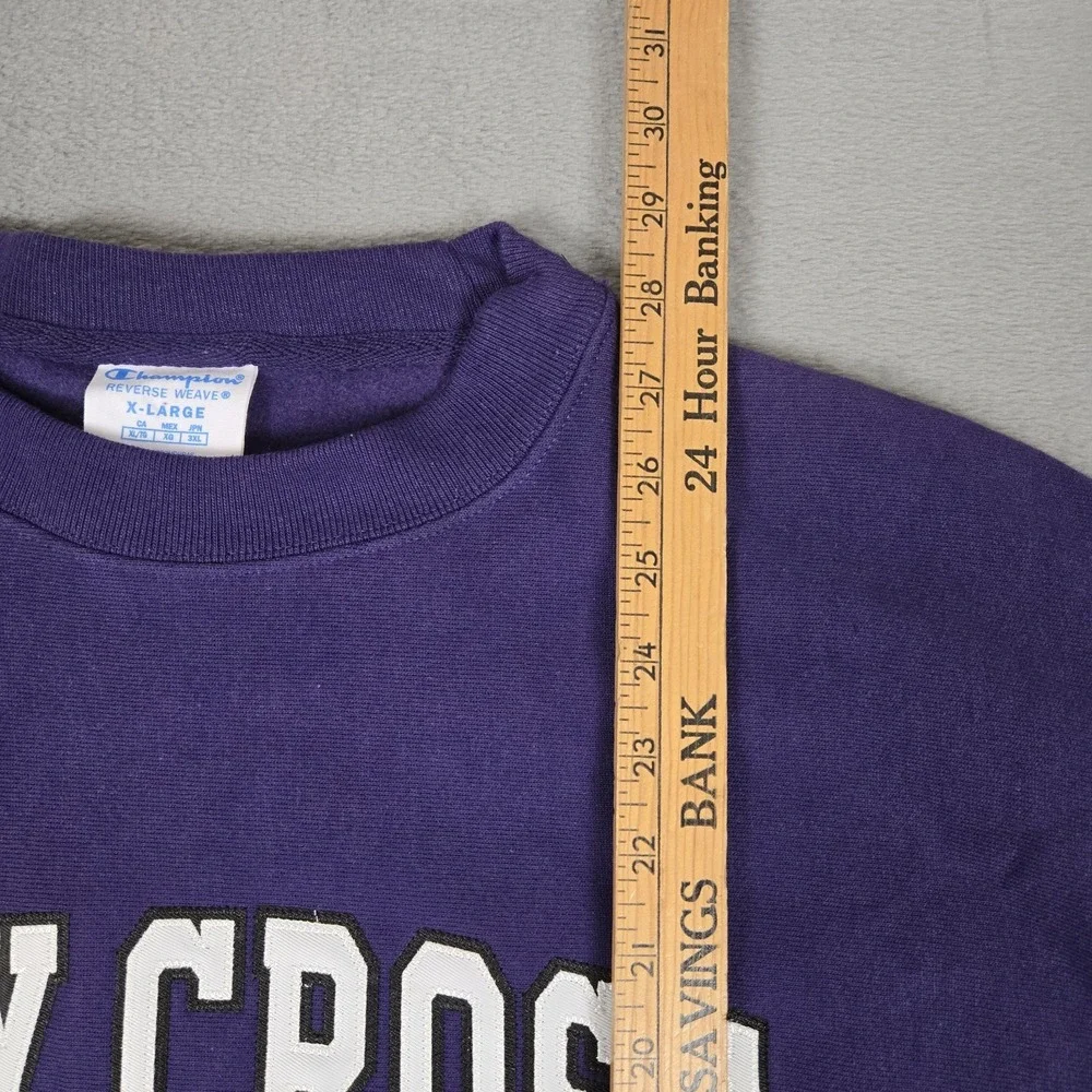 Vintage Champion Reverse Weave Holy Cross College Sweatshirt Adult XL Purple Y2k